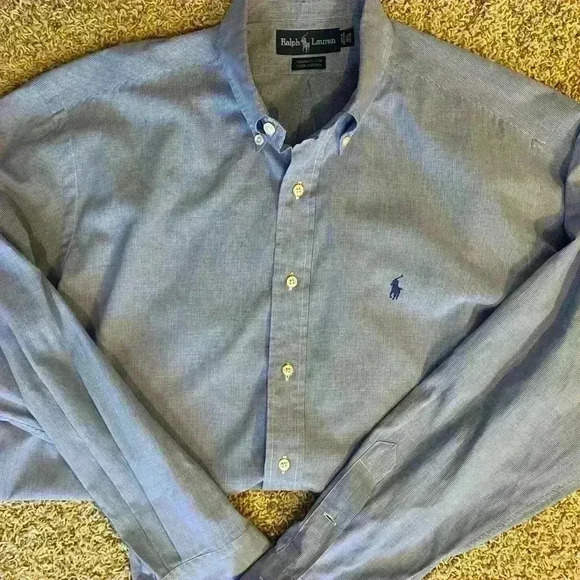 Mens Polo Ralph Lauren Long Sleeve Light Weight Cotton Button Up Shirt L - XL - Picture 7 of 12